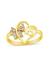 teensy heart 15 years heart gold baby ring